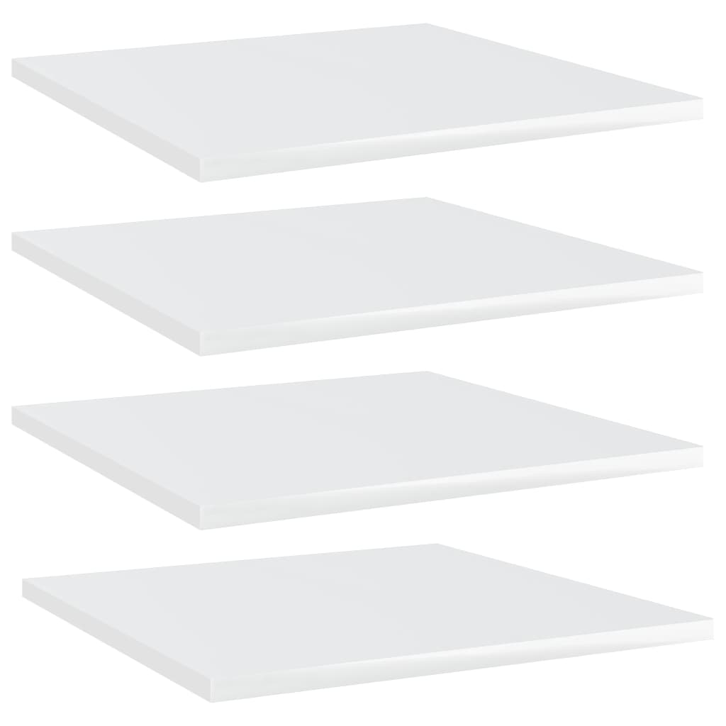 Bücherregal-Bretter 4 Stk. Hochglanz-Weiß 40x40x1,5 cm