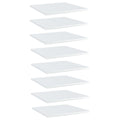 Bücherregal-Bretter 8 Stk. Hochglanz-Weiß 40x40x1,5 cm