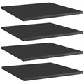 Bücherregal-Bretter 4 Stk. Hochglanz-Schwarz 40x40x1,5 cm