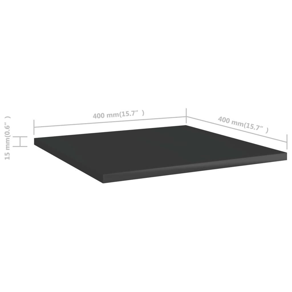Bücherregal-Bretter 4 Stk. Hochglanz-Schwarz 40x40x1,5 cm