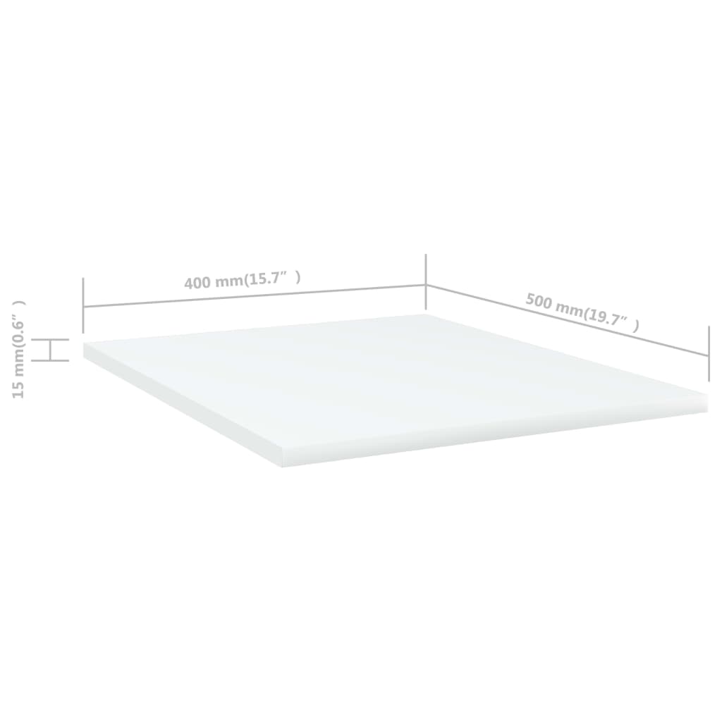 Bücherregal-Bretter 8 Stk. Weiß 40x50x1,5 cm Holzwerkstoff