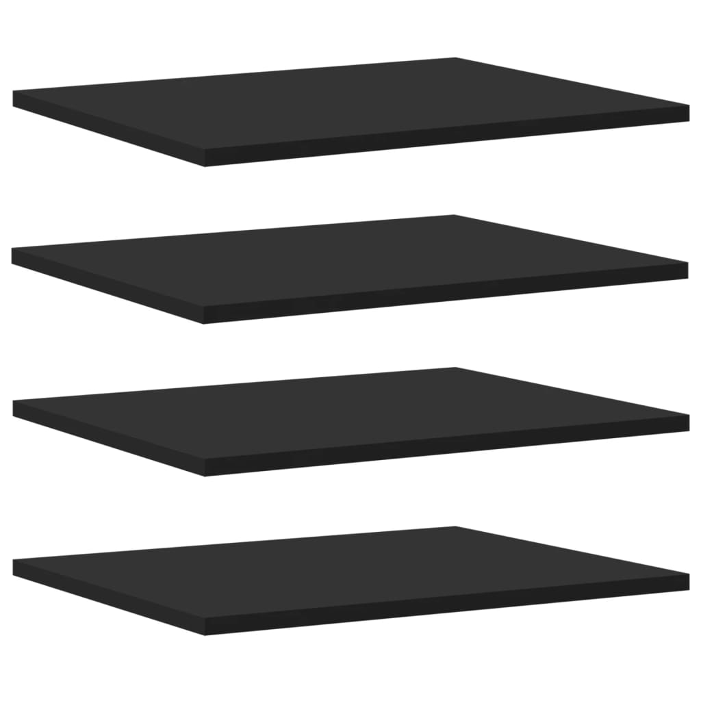 Bücherregal-Bretter 4 Stk. Schwarz 40x50x1,5 cm Holzwerkstoff