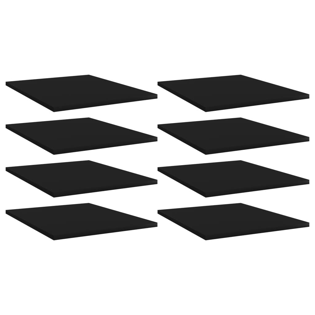 Bücherregal-Bretter 8 Stk. Schwarz 40x50x1,5 cm Holzwerkstoff