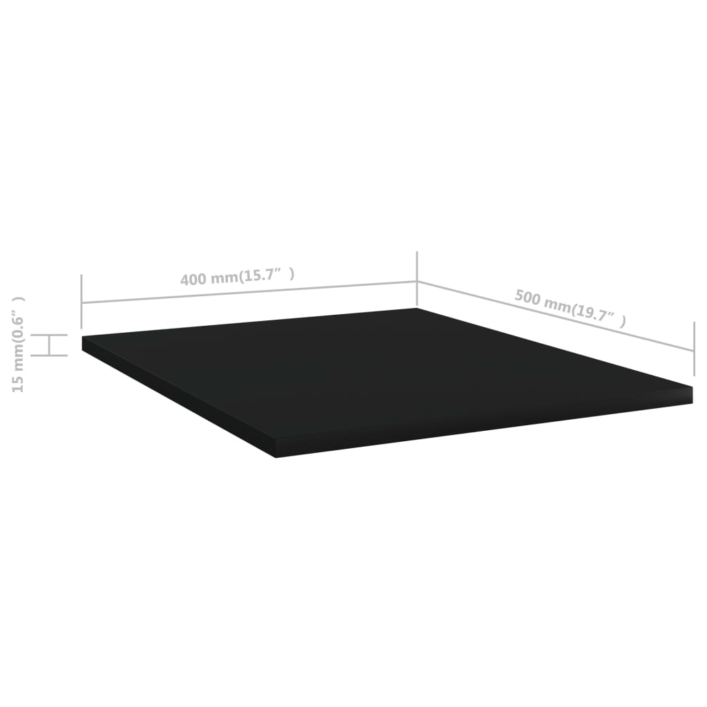 Bücherregal-Bretter 8 Stk. Schwarz 40x50x1,5 cm Holzwerkstoff