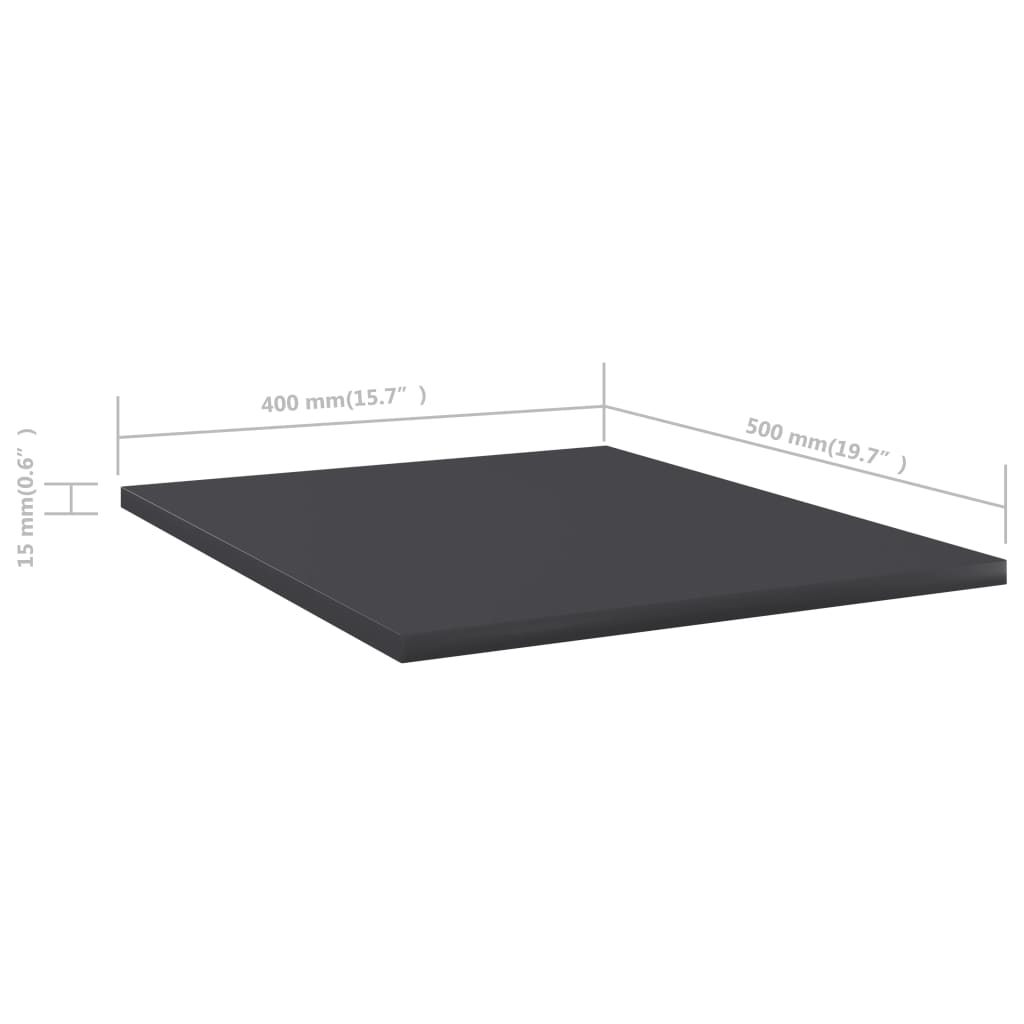 Bücherregal-Bretter 8 Stk. Grau 40x50x1,5 cm Holzwerkstoff