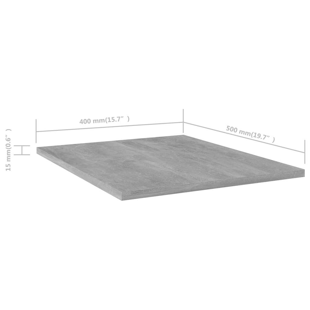 Bücherregal-Bretter 4 Stk. Betongrau 40x50x1,5 cm Holzwerkstoff
