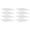Bücherregal-Bretter 8 Stk. Hochglanz-Weiß 40x50x1,5 cm