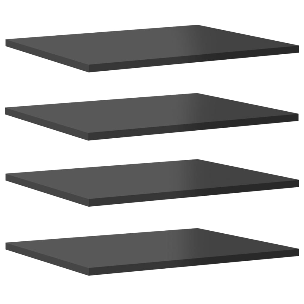 Bücherregal-Bretter 4 Stk. Hochglanz-Grau 40x50x1,5 cm