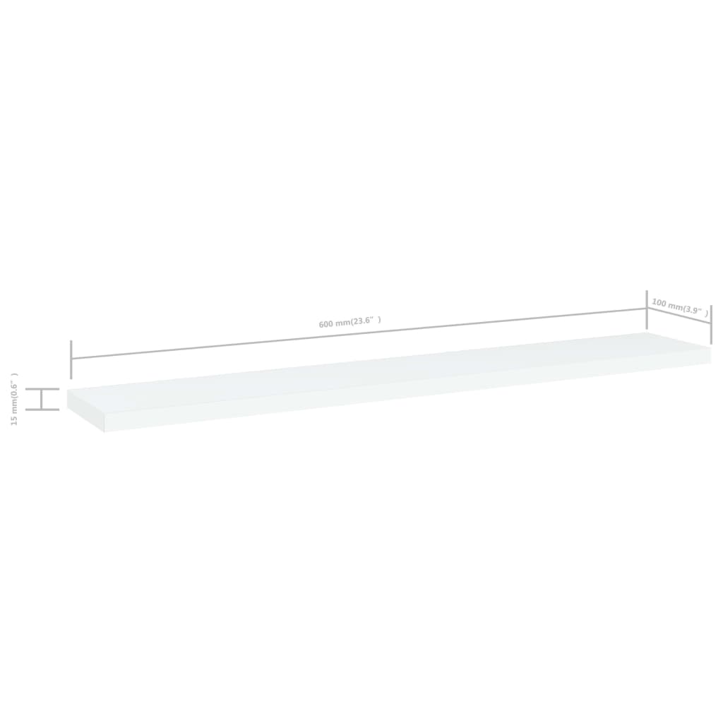 Bücherregal-Bretter 4 Stk. Weiß 60x10x1,5 cm Holzwerkstoff
