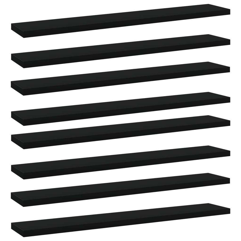 Bücherregal-Bretter 8 Stk. Schwarz 60x10x1,5 cm Holzwerkstoff