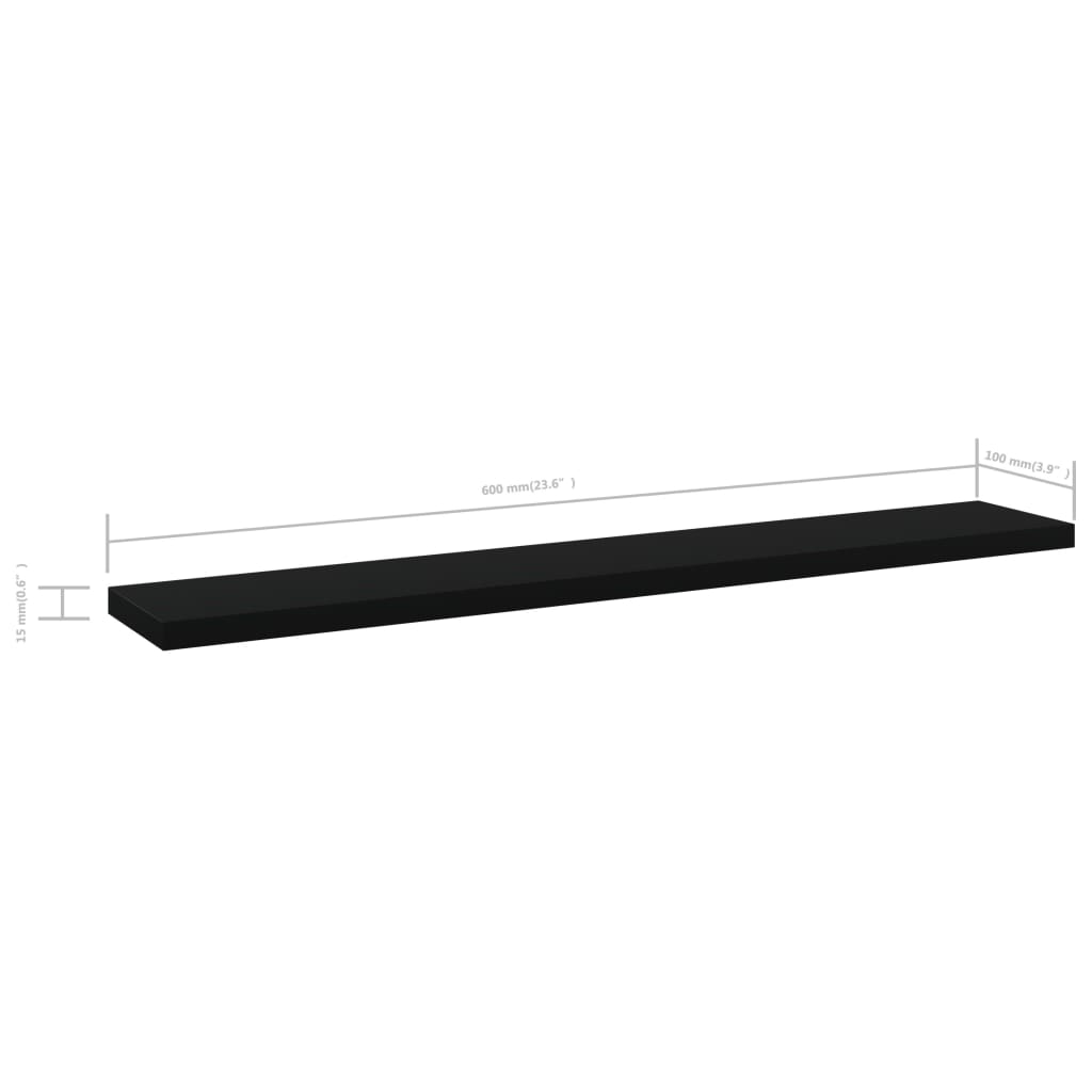 Bücherregal-Bretter 8 Stk. Schwarz 60x10x1,5 cm Holzwerkstoff