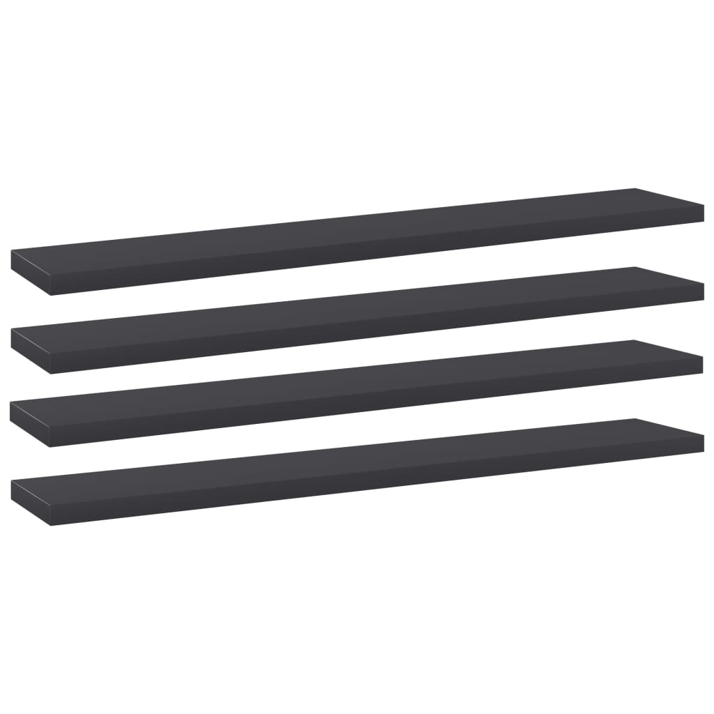 Bücherregal-Bretter 4 Stk. Grau 60x10x1,5 cm Holzwerkstoff