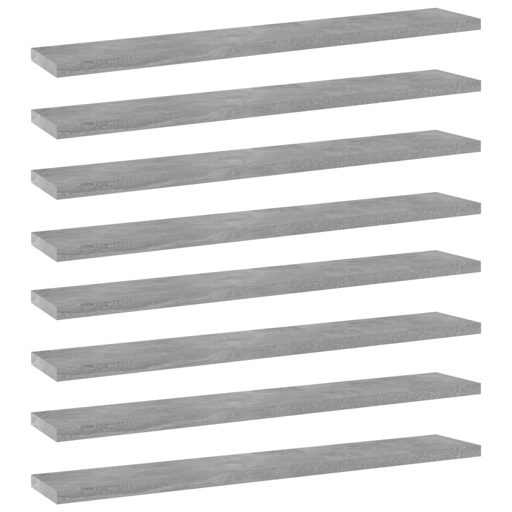 Bücherregal-Bretter 8 Stk. Betongrau 60x10x1,5 cm Holzwerkstoff