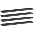 Bücherregal-Bretter 4 Stk. Hochglanz-Schwarz 60x10x1,5 cm