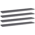 Bücherregal-Bretter 4 Stk. Hochglanz-Grau 60x10x1,5 cm