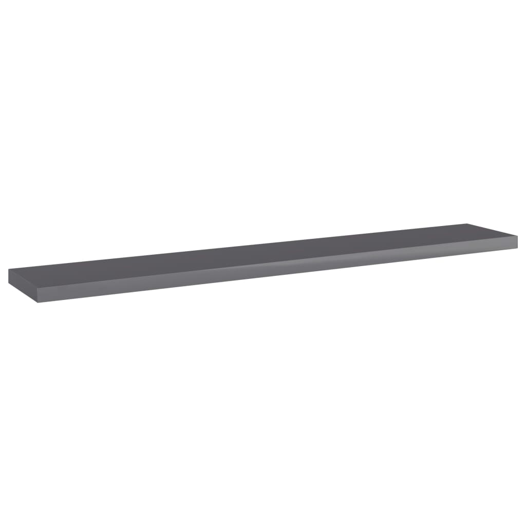 Bücherregal-Bretter 4 Stk. Hochglanz-Grau 60x10x1,5 cm