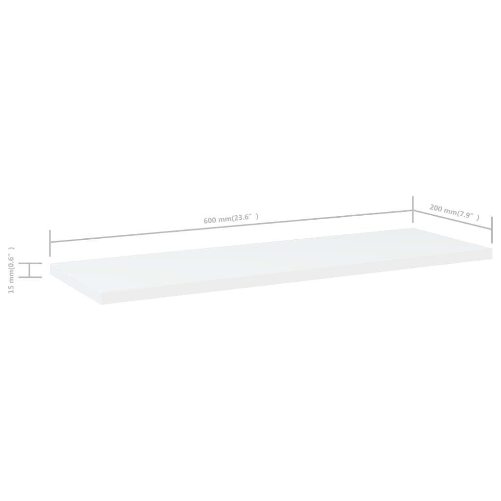 Bücherregal-Bretter 8 Stk. Weiß 60x20x1,5 cm Holzwerkstoff