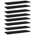 Bücherregal-Bretter 8 Stk. Schwarz 60x20x1,5 cm Holzwerkstoff