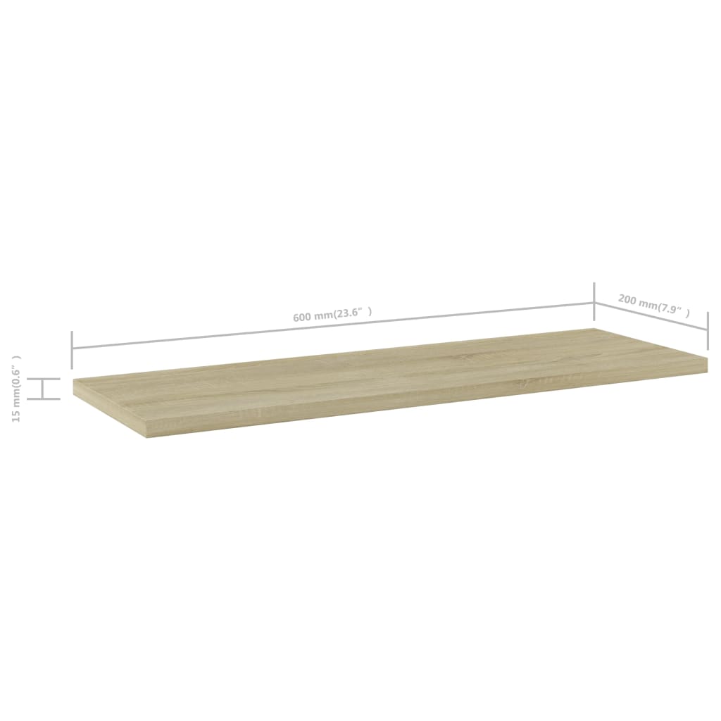 Bücherregal-Bretter 8 Stk. Sonoma-Eiche 60x20x1,5 cm