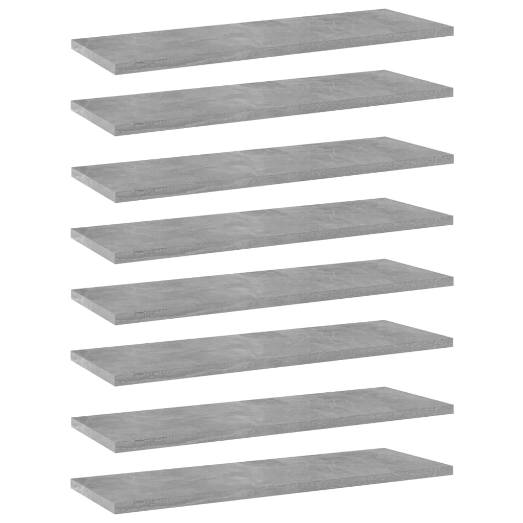 Bücherregal-Bretter 8 Stk. Betongrau 60x20x1,5 cm Holzwerkstoff
