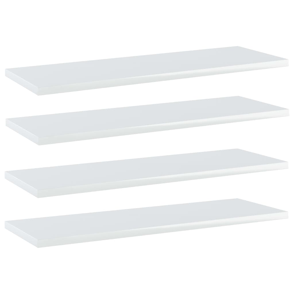 Bücherregal-Bretter 4 Stk. Hochglanz-Weiß 60x20x1,5 cm