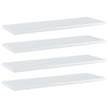 Bücherregal-Bretter 4 Stk. Hochglanz-Weiß 60x20x1,5 cm