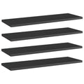 Bücherregal-Bretter 4 Stk. Hochglanz-Schwarz 60x20x1,5 cm