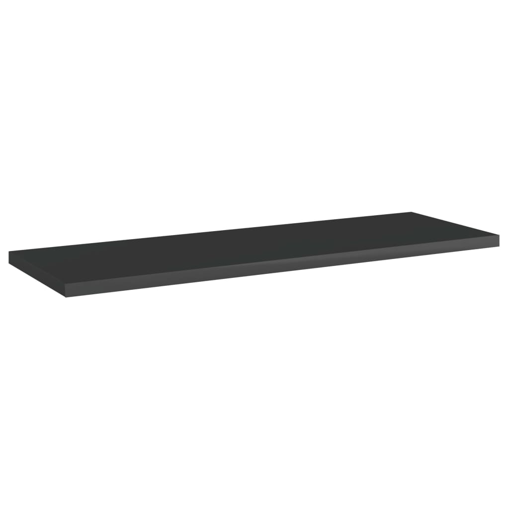 Bücherregal-Bretter 4 Stk. Hochglanz-Schwarz 60x20x1,5 cm
