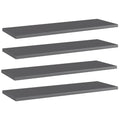 Bücherregal-Bretter 4 Stk. Hochglanz-Grau 60x20x1,5 cm