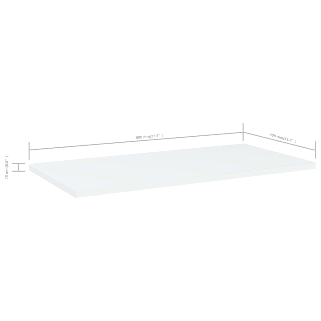 Bücherregal-Bretter 8 Stk. Weiß 60x30x1,5 cm Holzwerkstoff