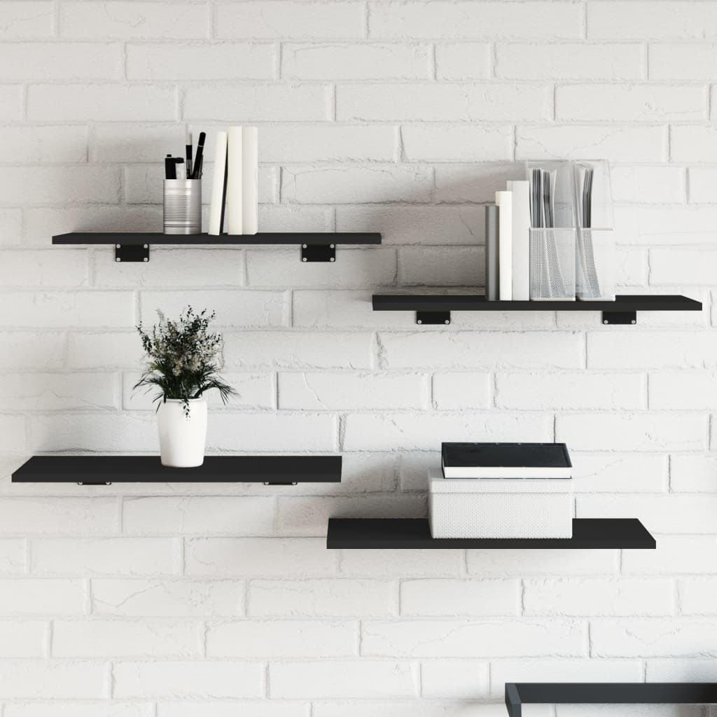 Bücherregal-Bretter 8 Stk. Schwarz 60x30x1,5 cm Holzwerkstoff