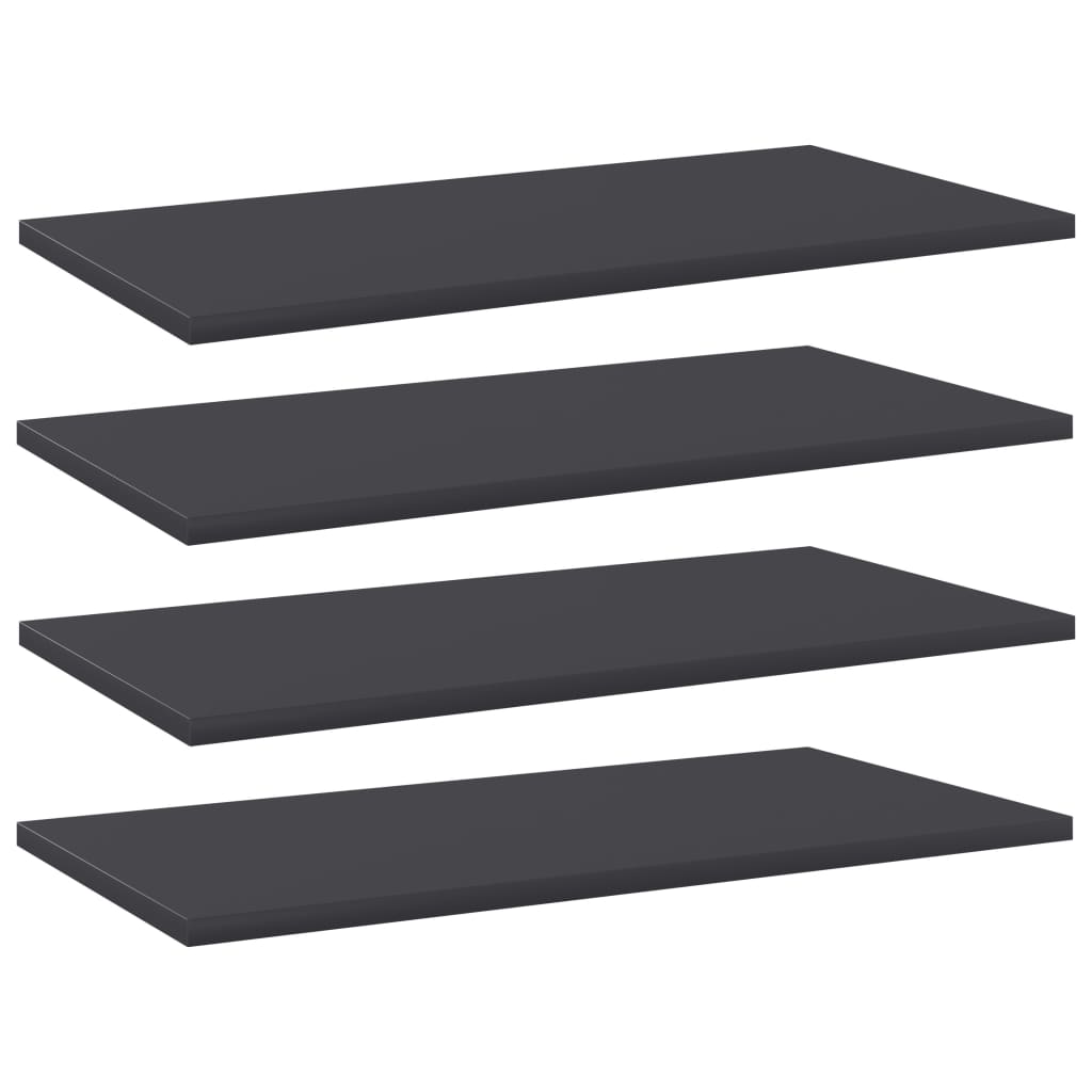 Bücherregal-Bretter 4 Stk. Grau 60x30x1,5 cm Holzwerkstoff