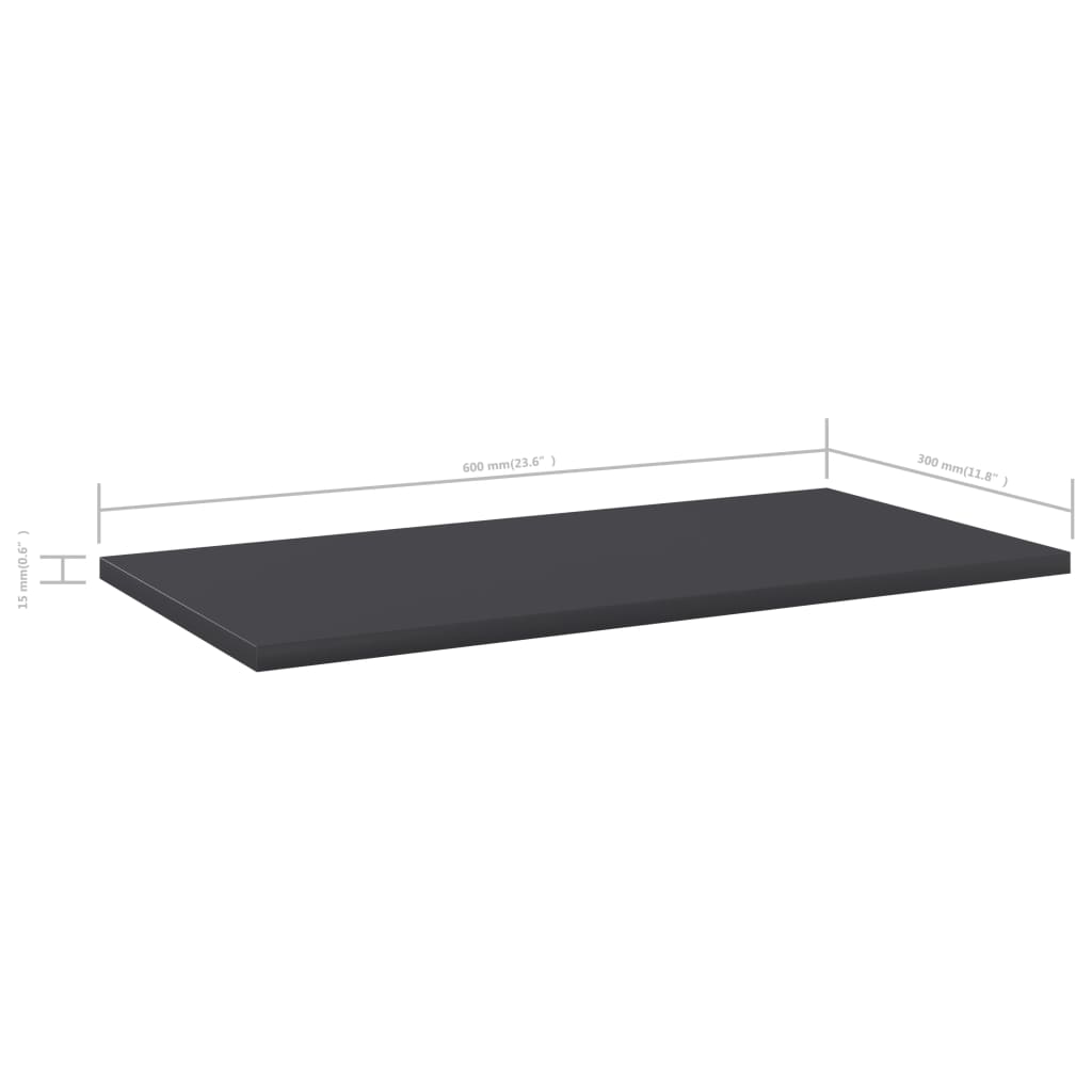 Bücherregal-Bretter 4 Stk. Grau 60x30x1,5 cm Holzwerkstoff