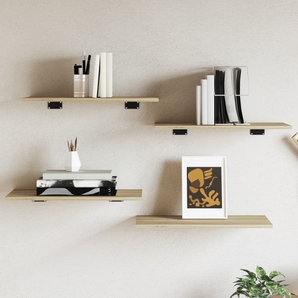 Bücherregal-Bretter 4 Stk. Sonoma-Eiche 60x30x1,5 cm