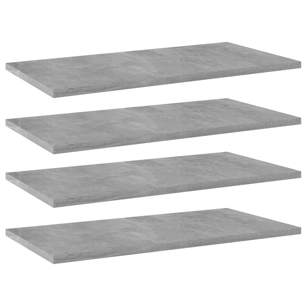 Bücherregal-Bretter 4 Stk. Betongrau 60x30x1,5 cm Holzwerkstoff