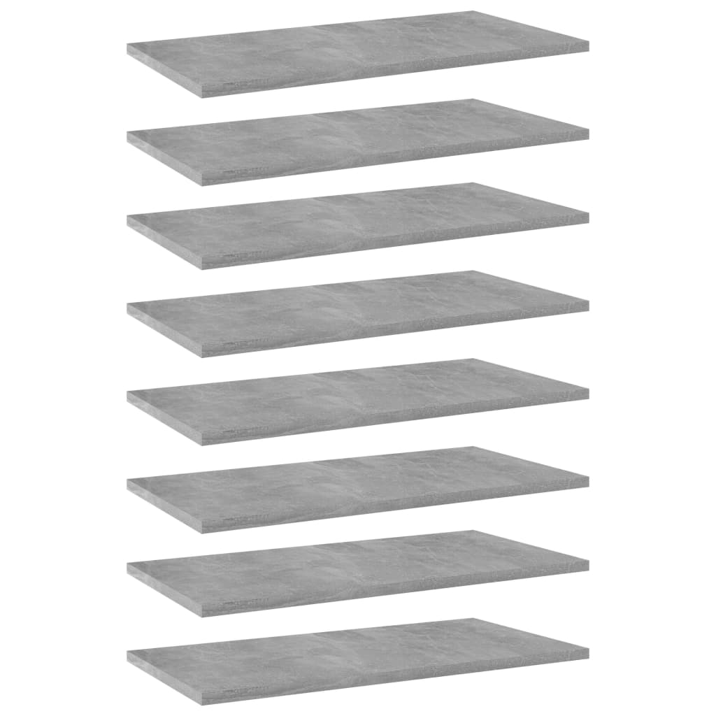 Bücherregal-Bretter 8 Stk. Betongrau 60x30x1,5 cm Holzwerkstoff