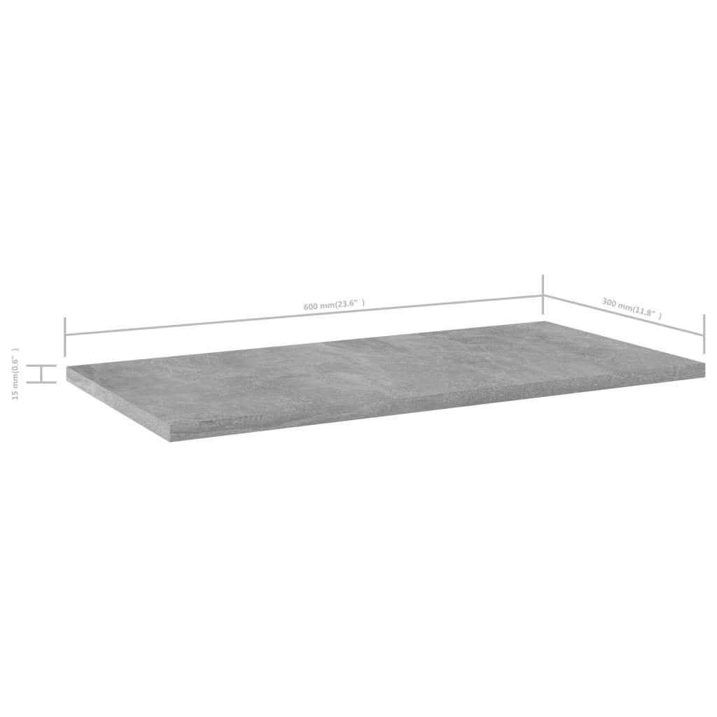 Bücherregal-Bretter 8 Stk. Betongrau 60x30x1,5 cm Holzwerkstoff