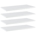 Bücherregal-Bretter 4 Stk. Hochglanz-Weiß 60x30x1,5 cm