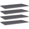 Bücherregal-Bretter 4 Stk. Hochglanz-Grau 60x30x1,5 cm
