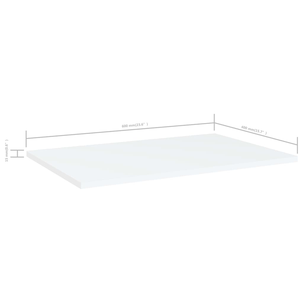 Bücherregal-Bretter 8 Stk. Weiß 60x40x1,5 cm Holzwerkstoff