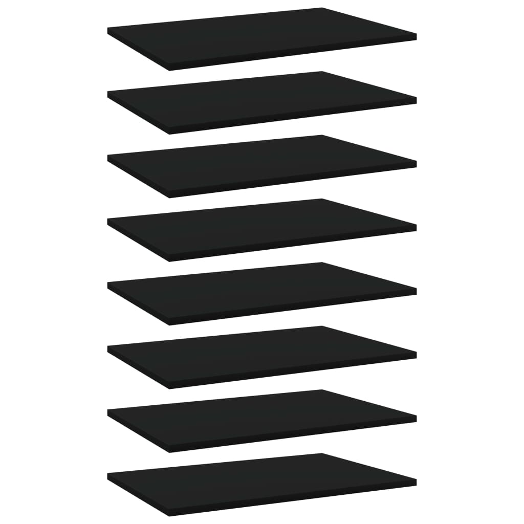 Bücherregal-Bretter 8 Stk. Schwarz 60x40x1,5 cm Holzwerkstoff