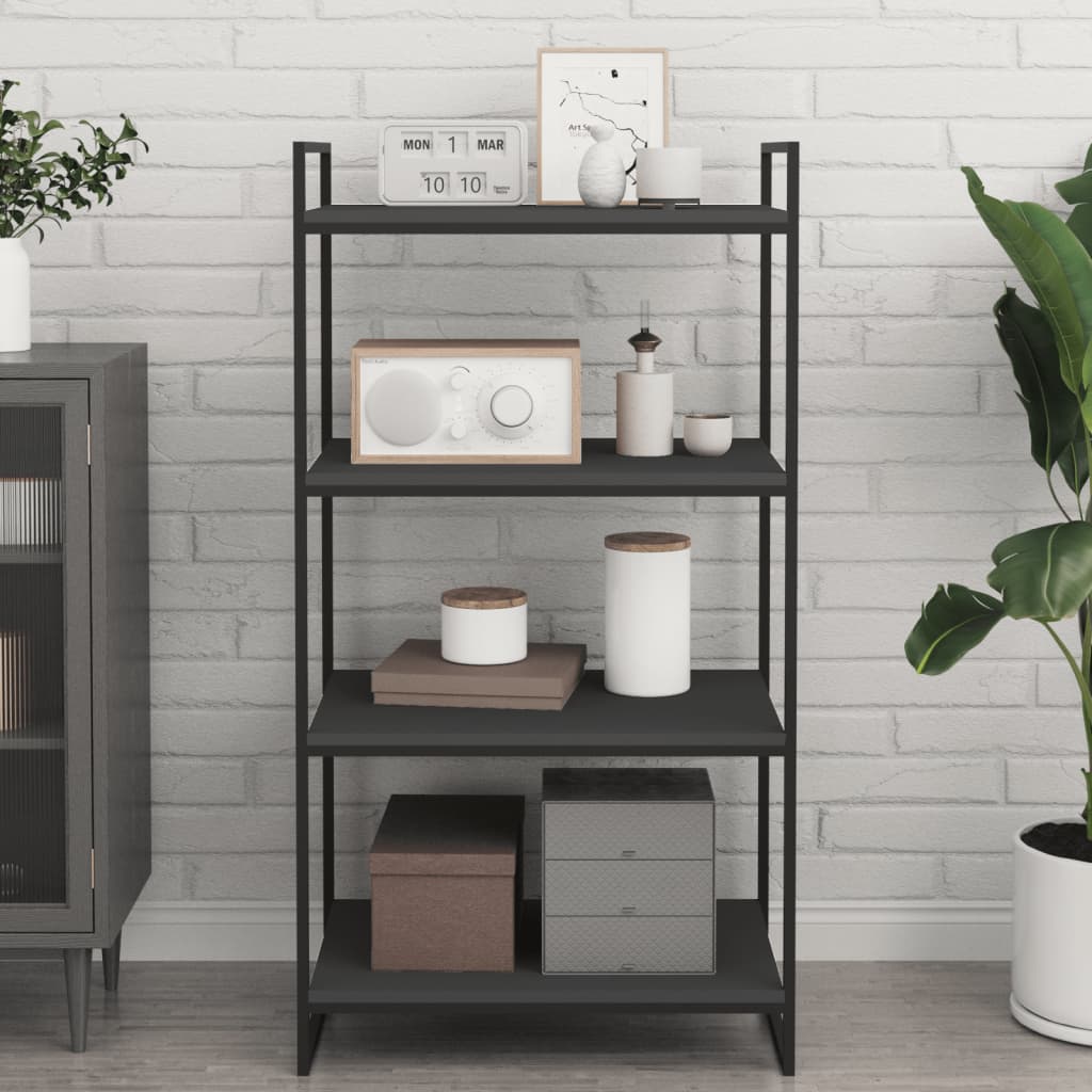 Bücherregal-Bretter 4 Stk. Grau 60x40x1,5 cm Holzwerkstoff