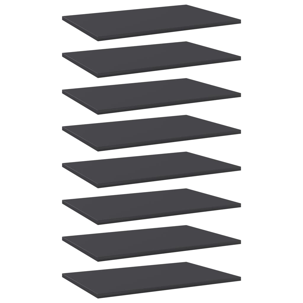 Bücherregal-Bretter 8 Stk. Grau 60x40x1,5 cm Holzwerkstoff