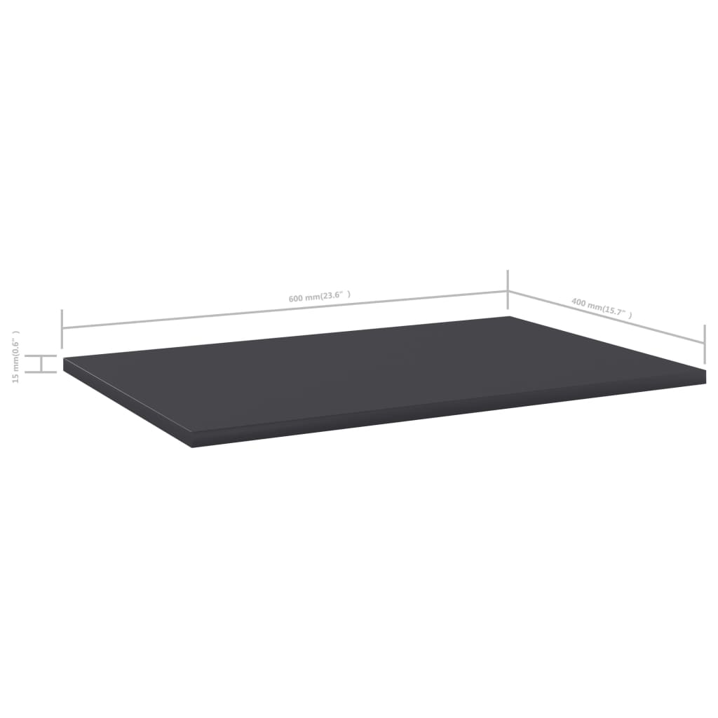 Bücherregal-Bretter 8 Stk. Grau 60x40x1,5 cm Holzwerkstoff