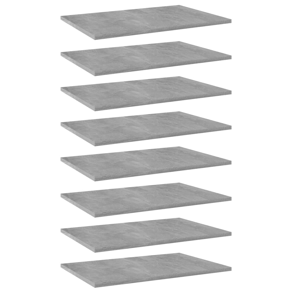Bücherregal-Bretter 8 Stk. Betongrau 60x40x1,5 cm Holzwerkstoff