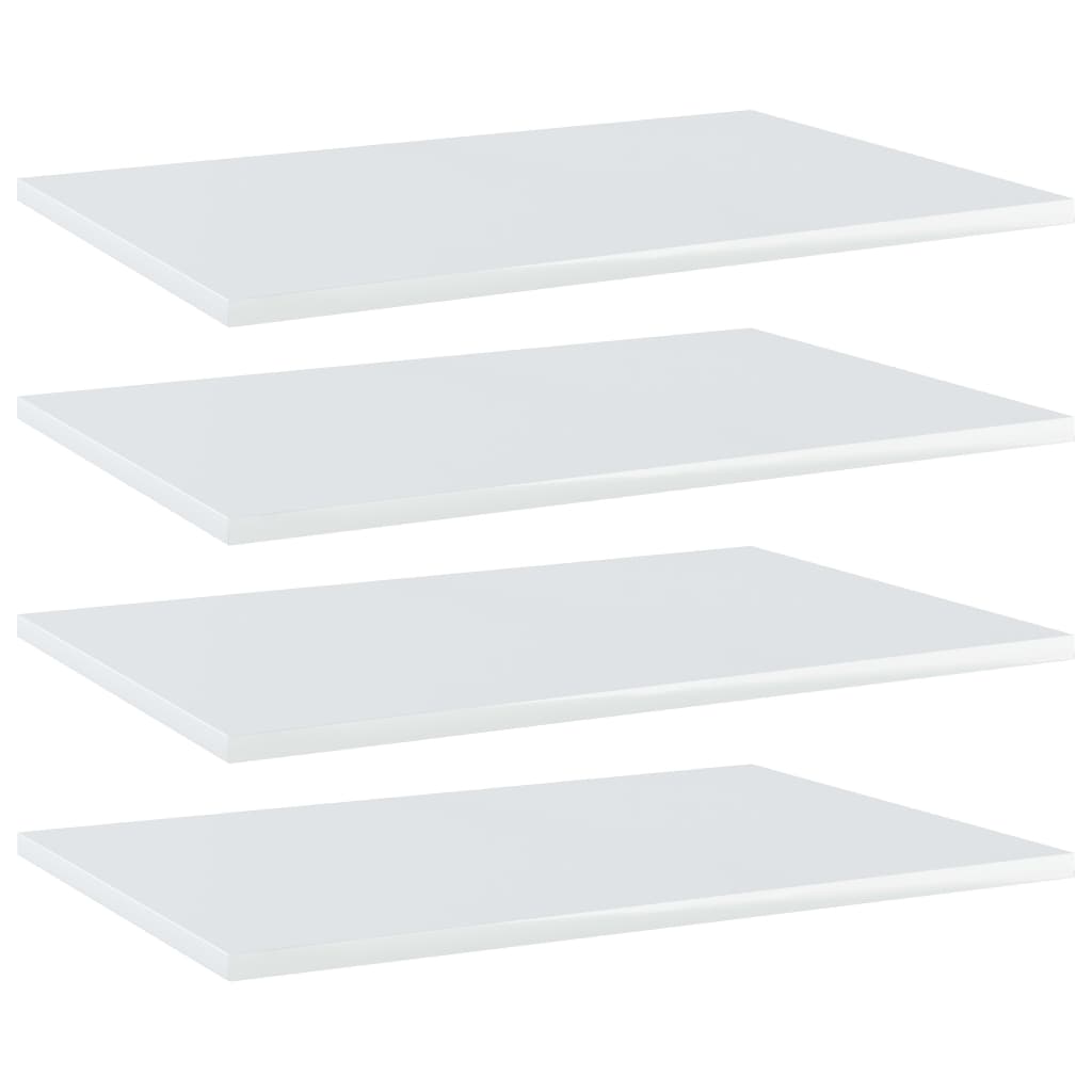 Bücherregal-Bretter 4 Stk. Hochglanz-Weiß 60x40x1,5 cm