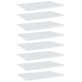 Bücherregal-Bretter 8 Stk. Hochglanz-Weiß 60x40x1,5 cm
