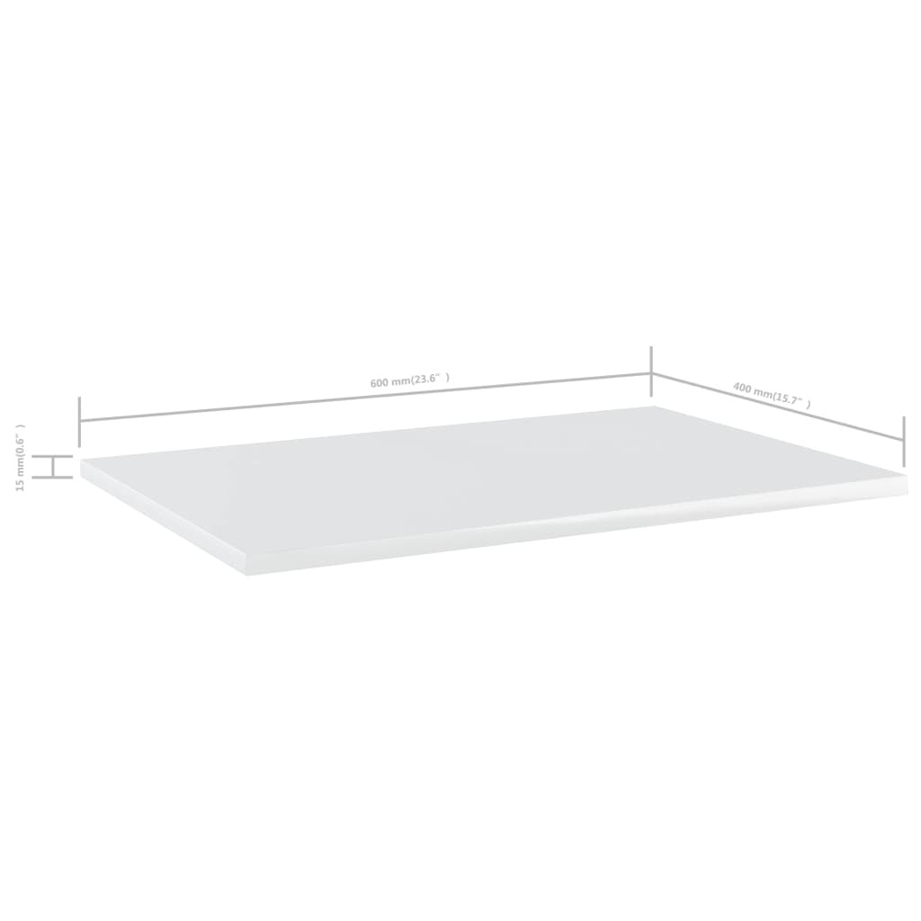Bücherregal-Bretter 8 Stk. Hochglanz-Weiß 60x40x1,5 cm