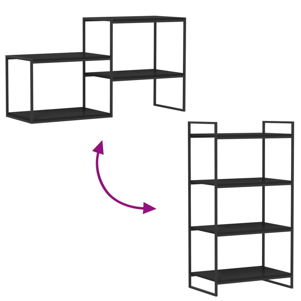 Bücherregal-Bretter 4 Stk. Hochglanz-Schwarz 60x40x1,5 cm