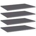 Bücherregal-Bretter 4 Stk. Hochglanz-Grau 60x40x1,5 cm